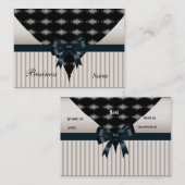 ビジネスカードクリームベージュブラックボウ 名刺 (正面/裏面)