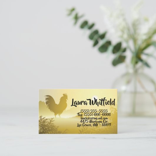 ビジネスカードサニーモーニングファームカントリー素朴ス 名刺 (スタンド正面)