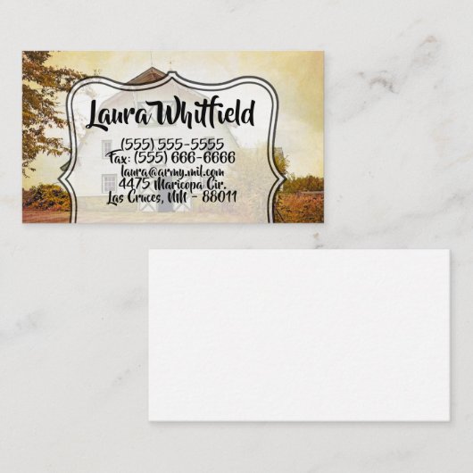 ビジネスカードサンセットバーンカントリーフィールドヘ素朴イ 名刺 (正面/裏面)
