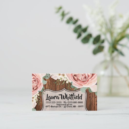 ビジネスカードジオメトリックガーデンバラバーンウッドカン 名刺 (スタンド正面)