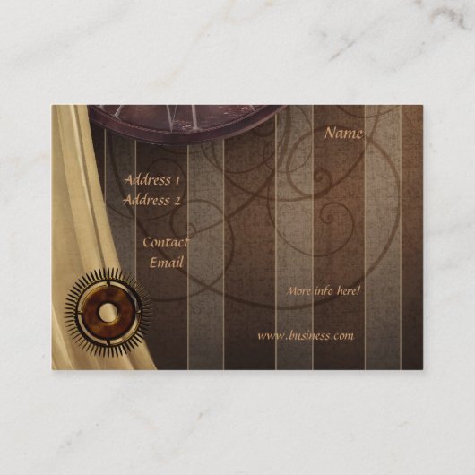 ビジネスカードジザゴスチームパンクデザイン 名刺 (裏面)