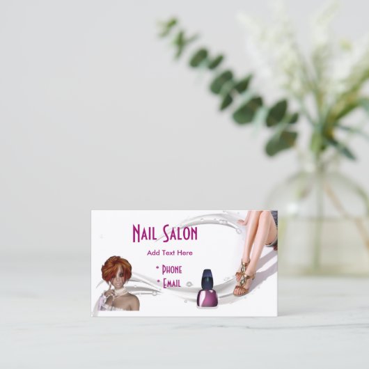 ビジネスカードジザゴピンクネイルサロン 名刺 (スタンド正面)