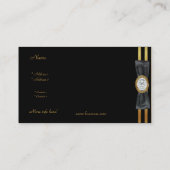ビジネスカードダイヤモンド金ゴールドブラックストライプボウ 名刺 (裏面)