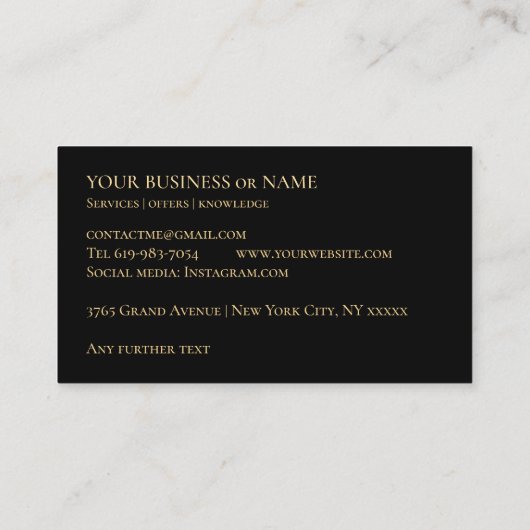 ビジネスカードニューヨークシティ実在NYCエステートレント 名刺 (裏面)