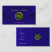 ビジネスカードピーコックアイジュエル深いブルーベルベット 名刺 (正面/裏面)