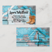 ビジネスカードブルーウッドバーンドアブーツカントリーRu 名刺 (正面/裏面)