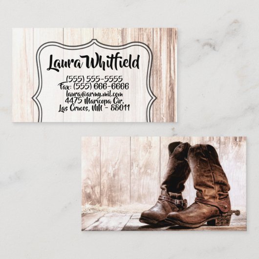 ビジネスカードブーツカントリー素朴ウェスタン衣服Ba 名刺 (正面/裏面)