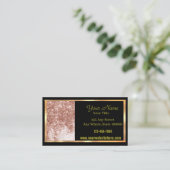 ビジネスカードマウブブラック金ゴールドスパークル コーリングカード (スタンド正面)