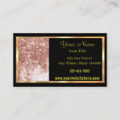 ビジネスカードマウブブラック金ゴールドスパークル コーリングカード (正面)