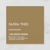 ビジネスカードミニマルカスタムリストテンプレートクラフト スクエア名刺 (正面)