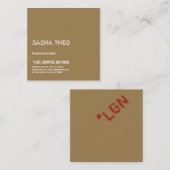 ビジネスカードミニマルカスタムリストテンプレートクラフト スクエア名刺 (正面/裏面)