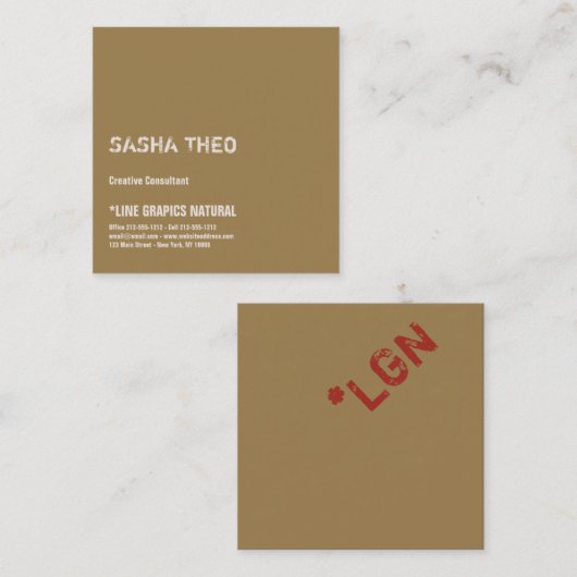 ビジネスカードミニマルカスタムリストテンプレートクラフト スクエア名刺 (正面/裏面)