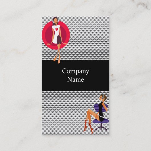 ビジネスカードミュージックガールズシルバーブラック2 名刺 (正面)