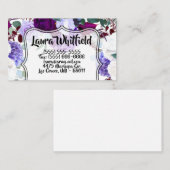 ビジネスカードラベンダーハイビスカスオンホワイト 名刺 (正面/裏面)