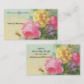 ビジネスカードヴィンテージの花柄 名刺 (正面/裏面)