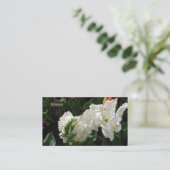 ビジネスカード白および緑のチューリップ 名刺 (スタンド正面)