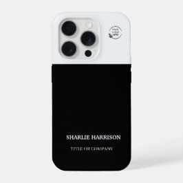 ビジネスカード | カスタムロゴアイコン モダンブラック iPhone 15 PROケース
