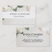 ビジネスカード ソフト ホワイト ローズ テンプレート (正面/裏面)