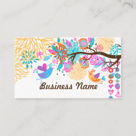 ビジネスカード – 鳥、フローラバックグラウンド