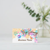 ビジネスカード – 鳥、フローラバックグラウンド (スタンド正面)