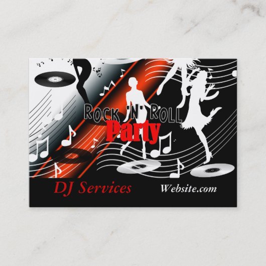 ビジネスカード DJ ディスクジョッキー レトロ音楽パーティー (正面)