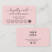 ビジネスガーリーロゴピンクエレガントロイヤリティカード ロイヤリティカード (正面/裏面)