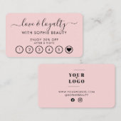 ビジネスガーリーロゴピンクエレガントロイヤリティカード ロイヤリティカード (正面/裏面)