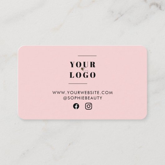 ビジネスガーリーロゴピンクエレガントロイヤリティカード ロイヤリティカード (裏面)