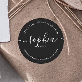 ビジネスガーリー書道ブラック ラウンドシール