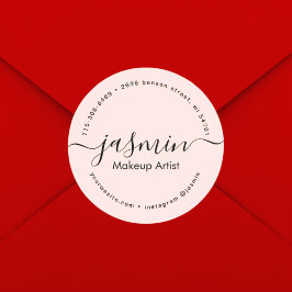 ビジネスガーリー書道赤面ピンクカスタム色 ラウンドシール