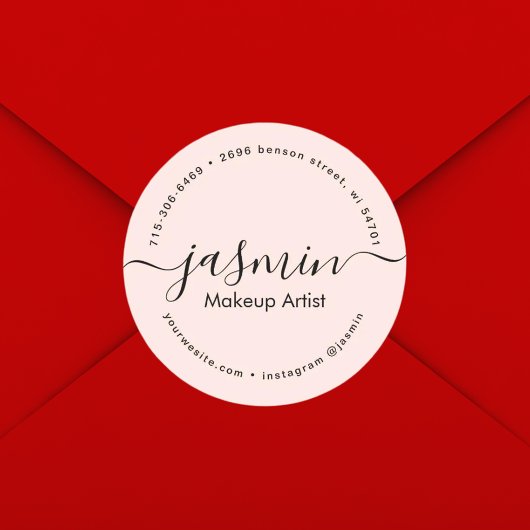 ビジネスガーリー書道赤面ピンクカスタム色 ラウンドシール