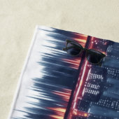 ビジネスガールアフリカファッションラブリー夕べ都市 ビーチタオル (インサイチュ)