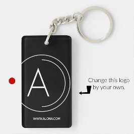 ビジネスキーホルダーすべてのブラックロゴをミニマル化 キーホルダー