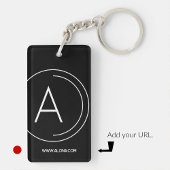 ビジネスキーホルダーすべてのブラックロゴをミニマル化 キーホルダー
