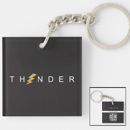 ビジネスキーホルダーのミニマルなクリーンシンプルロゴ キーホルダー