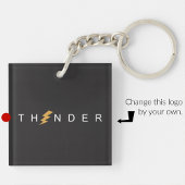 ビジネスキーホルダーのミニマルなクリーンシンプルロゴ キーホルダー