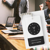 ビジネスキーホルダーのミニマルなクリーン白黒 キーホルダー