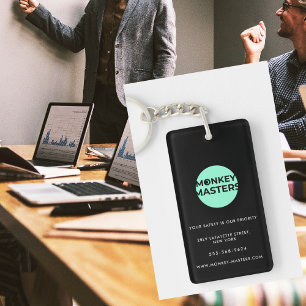 ビジネスキーホルダーミニマリストすべて黒シンプル色 キーホルダー