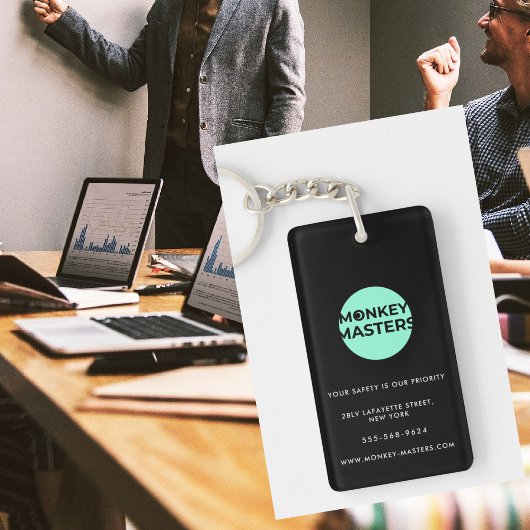 ビジネスキーホルダーミニマリストすべて黒シンプル色 キーホルダー