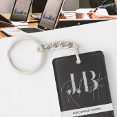 ビジネスキーホルダーミニマリストのクリーンシンプルな黒 キーホルダー