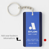 ビジネスキーホルダーミニマルなクリーンシンプルブルー キーホルダー