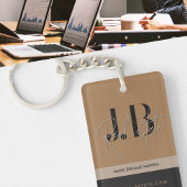 ビジネスキーホルダーミニマルなクリーンシンプルベージュ キーホルダー