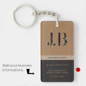 ビジネスキーホルダーミニマルなクリーンシンプルベージュ キーホルダー