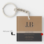 ビジネスキーホルダーミニマルなクリーンシンプルベージュ キーホルダー