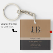 ビジネスキーホルダーミニマルなクリーンシンプルベージュ キーホルダー