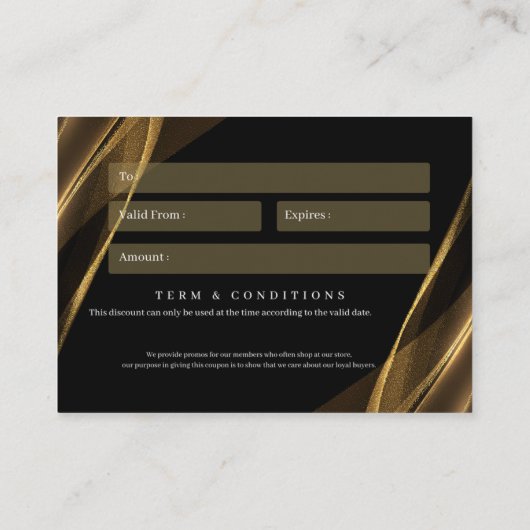 ビジネスギフトカード$100 名刺 (裏面)