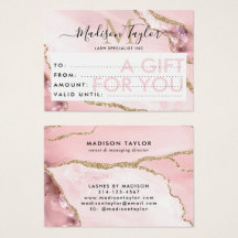 ビジネスギフト券ピンク金ゴールドグリッターエージェント