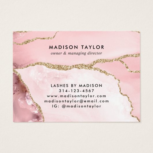 ビジネスギフト券ピンク金ゴールドグリッターエージェント (裏面)