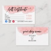 ビジネスギフト券マーケティング割引 紹介カード (正面/裏面)