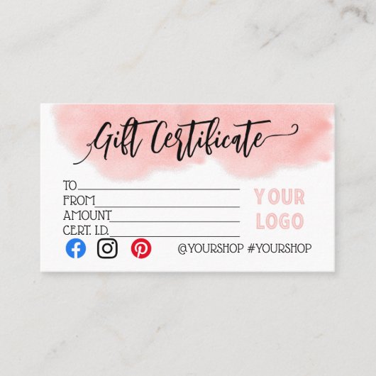 ビジネスギフト券マーケティング割引 紹介カード (正面)